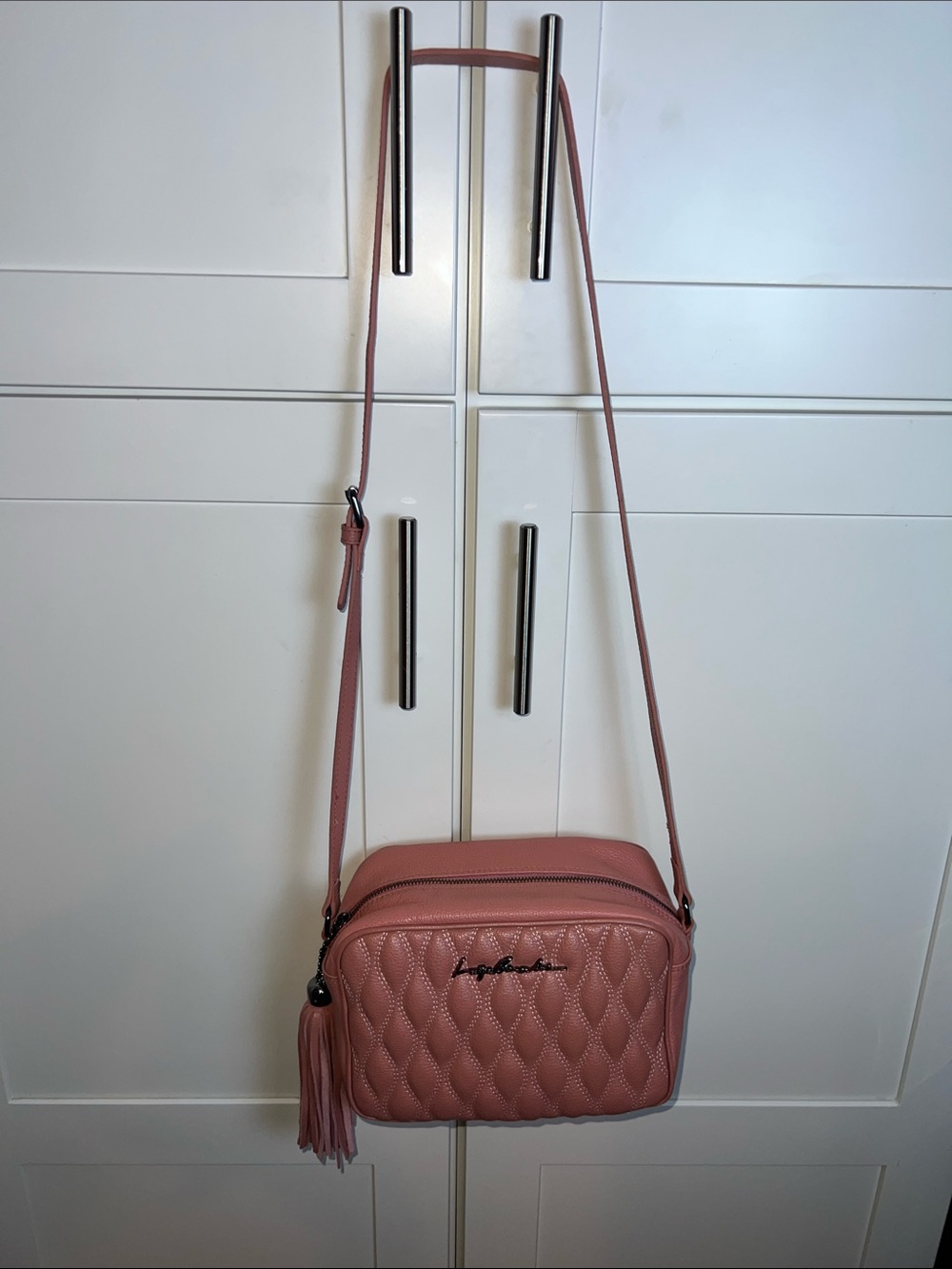 Luisa Barcelona Quilted Leather Crossbody Camera bag - Pink
